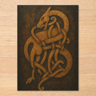 Invitations En Acrylique Nœud de serpent en vieux norrois avec bordure celt