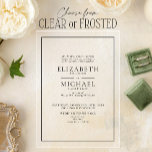 Invitations En Acrylique Noir et blanc classique Mariage simple<br><div class="desc">L'Invitation Acrylique Mariage Simple Noir & Blanc classique dégage un air de sophistication et d'élégance moderne. Avec son design épuré et minimaliste et sa palette monochrome intemporelle, cette invitation est le reflet étonnant de l'occasion capitale qu'elle marque, votre mariage. Le mélange harmonieux de noir raffiné et d'espace blanc immaculé crée...</div>