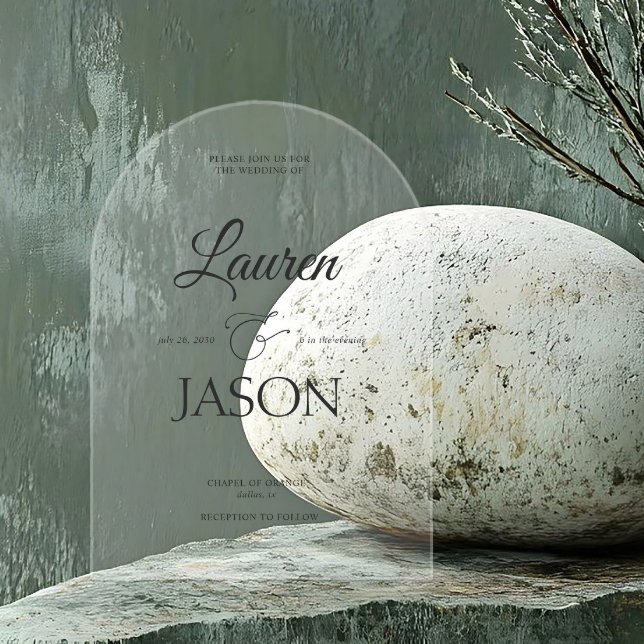 Invitations En Acrylique Noms minimalistes modernes Calligraphie noir (Créateur téléchargé)