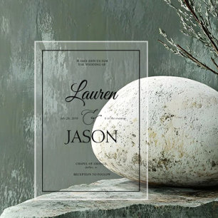 Invitations En Acrylique Noms minimalistes modernes Calligraphie noir