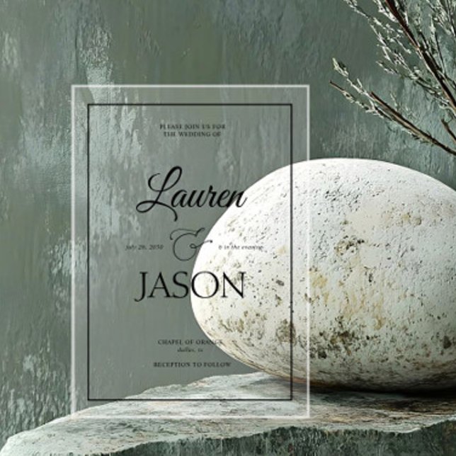 Invitations En Acrylique Noms minimalistes modernes Calligraphie noir (Créateur téléchargé)