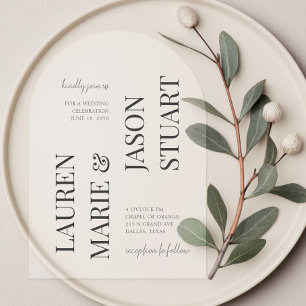 Invitations En Acrylique Noms minimalistes modernes Calligraphie noir