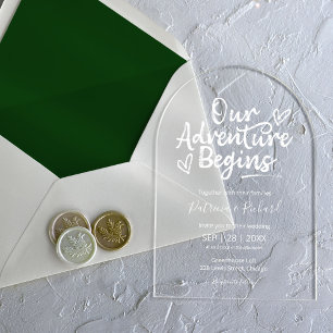 Invitations En Acrylique Notre aventure commence Mariage Chic Rustique