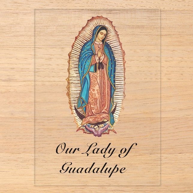 Invitations En Acrylique Notre-Dame de Guadalupe Tilma d'Art Fin (Recto)