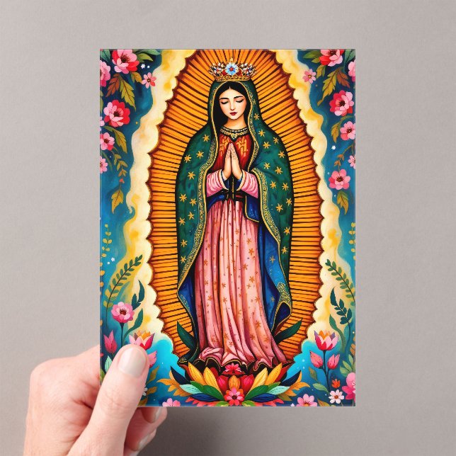 Invitations En Acrylique Notre-Dame de Guadalupe Vierge Marie priant pour v (In situ (ordinateur de poche))