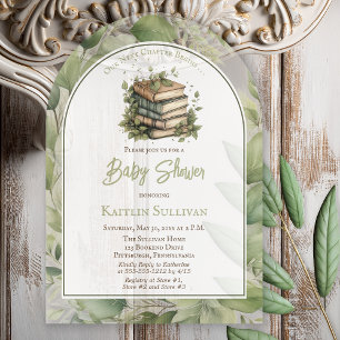 Invitations En Acrylique Notre Prochain Chapitre Commence Livres Baby Showe