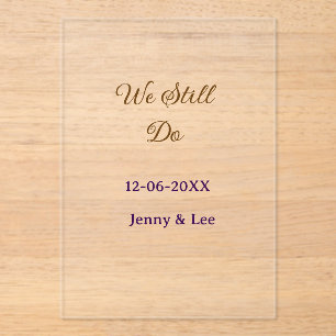 Invitations En Acrylique Nous faisons toujours du rose marron nom date anné