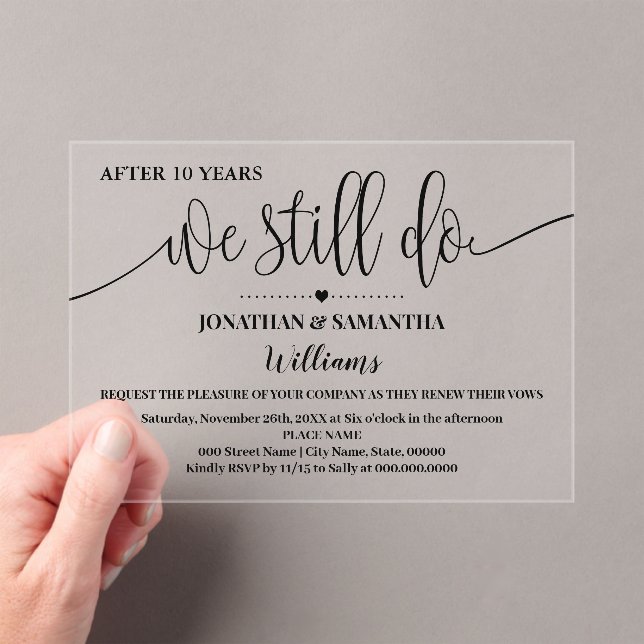 Invitations En Acrylique Nous faisons toujours Minimaliste Moderne Mariage  (In situ (ordinateur de poche))