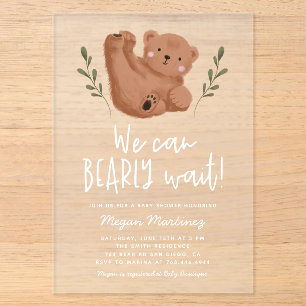 Invitations En Acrylique Nous Pouvons à Peine Attendre Baby Shower Fantaisi