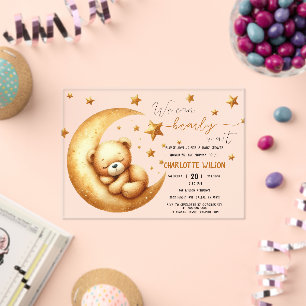 Invitations En Acrylique Nous pouvons à peine attendre Mignon ours Bébé Sho