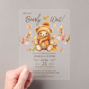 Invitations En Acrylique Nous pouvons à peine attendre une baby shower rose