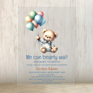 Invitations En Acrylique Nous pouvons attendre le Baby shower