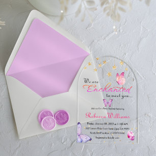 Invitations En Acrylique Nous Sommes Enchantés De Vous Rencontrer Baby show