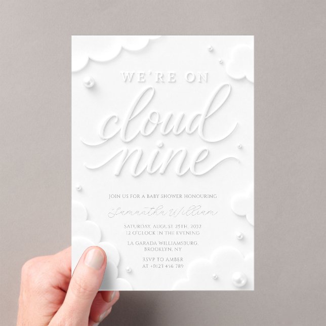 Invitations En Acrylique Nous sommes sur les nuages blancs de Cloud Nine Ba (In situ (ordinateur de poche))