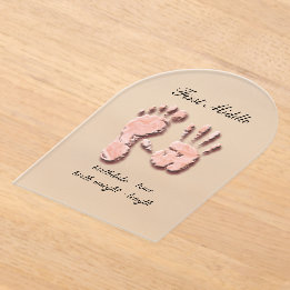 Invitations En Acrylique Nouvelle empreinte de main de nourrisson