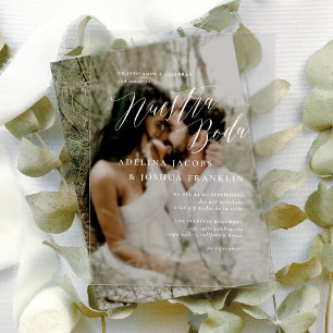 Invitations En Acrylique Nuestra Boda Caligrafía Moderna Elegante Mariage