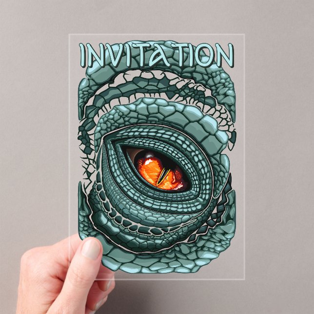 Invitations En Acrylique Œil de prédateur reptile primal (In situ (ordinateur de poche))