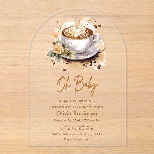 Invitations En Acrylique Oh Baby A Baby est en train de brasser Baby shower