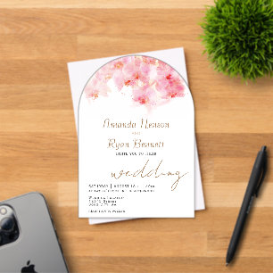 Invitations En Acrylique Orchidée Rose Aquarelle Fleur Floral Mariage