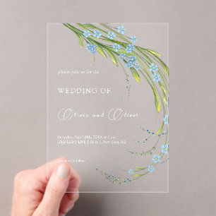 Invitations En Acrylique Oubliez-moi-non-Mariage