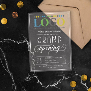 Invitations En Acrylique Ouverture solennelle de l'entreprise avec logo lar