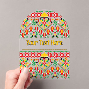 Invitations En Acrylique Palestine Tatreez Broderie traditionnelle