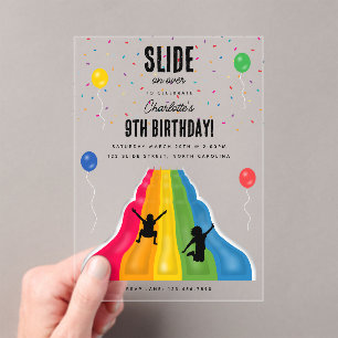 Invitations En Acrylique Parc à glissade intérieure aire de jeux pour enfan