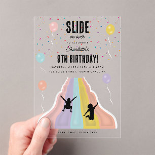 Invitations En Acrylique Parc à glissière intérieur Terrain de jeu Fête d'a