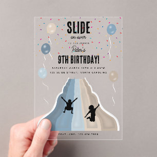 Invitations En Acrylique Parc à glissière intérieur Terrain de jeu Fête d'a