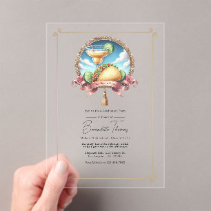 Invitations En Acrylique Parlons Taco d'une Fête de Remise de Diplômes en A
