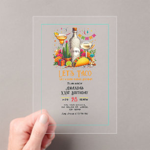 Invitations En Acrylique Parlons Taco d'une Fiesta – Fête d'anniversaire am