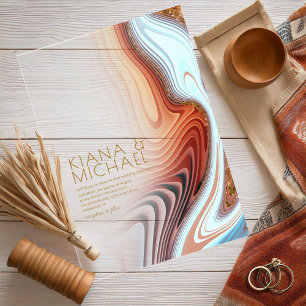 Invitations En Acrylique Parties scintillant Abstraite Strata Mariage SW ID