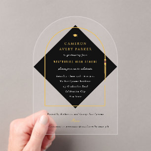 Invitations En Acrylique Passe-partout élégant en forme d'arche pour photo