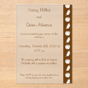 Invitations En Acrylique Patch de citrouille en mariage en acrylique au cho