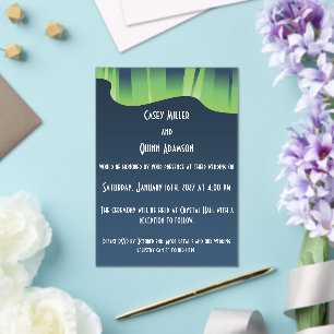 Invitations En Acrylique Paysage hivernal Aurores Acrylique Mariage