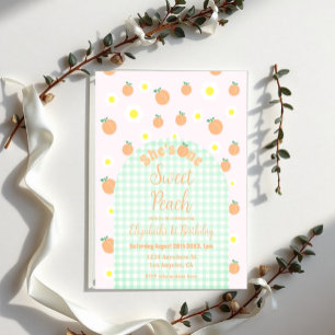 Invitations En Acrylique Pêche Sucrée 1er Anniversaire