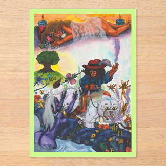 Invitations En Acrylique Peinture à l'aquarelle Éros monte Aurore Lionne Rê