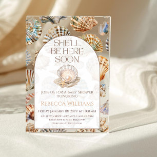 Invitations En Acrylique Perle sous la mer vous bientôt fille Baby Shower
