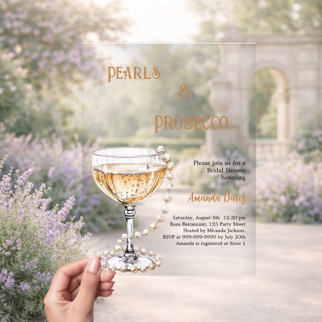 Invitations En Acrylique Perles Fête des mariées de poursuite clair (Créateur téléchargé)