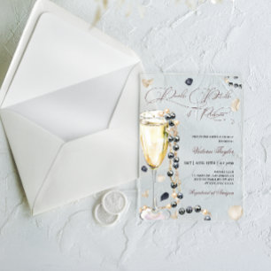 Invitations En Acrylique Perles pétales et Fête des mariées de poursuites