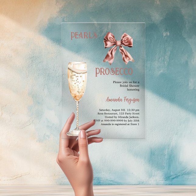 Invitations En Acrylique Perles Prosecco Fête des mariées arc rose clair (Créateur téléchargé)