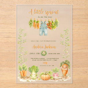 Invitations En Acrylique Pet Germe Célébration de Naissance Bébé de Culture