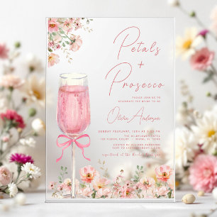 Invitations En Acrylique Pétales à mâchoires roses et Fête des mariées à br