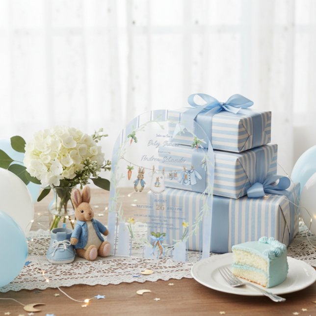 Invitations En Acrylique Peter the Rabbit Clothesline Baby Shower (Créateur téléchargé)