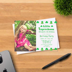 Invitations En Acrylique Petit Anniversaire de enfant Leprechaun