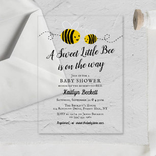Invitations En Acrylique Petit Baby shower d'abeilles au miel doux