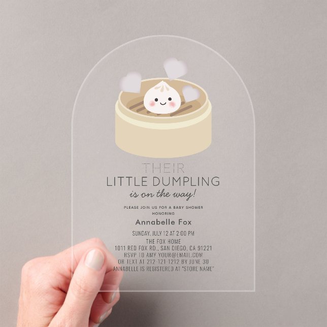 Invitations En Acrylique Petit Baby shower gris minuscule neutre pour le ge (In situ (ordinateur de poche))