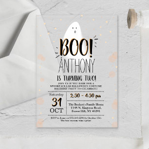 Invitations En Acrylique Petit Boo Moderne ! Halloween 2e anniversaire