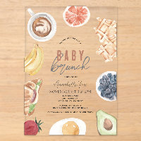 Petit-déjeuner Bébé Gaufres Café Fruits Aquarelle