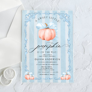 Invitations En Acrylique Petit Garçon Citrouille Baby Shower